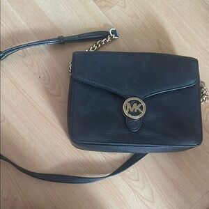 Michael Kors Black Crossbody Bag with Silver Hardware